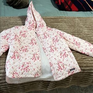 Lands' End Pink Floral Women Puffer Jacket